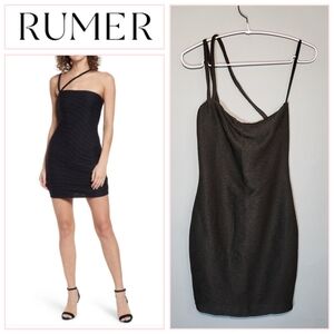 NWT RUMER REVOLVE Size Small Penelope Mini Black Dress One Shoulder